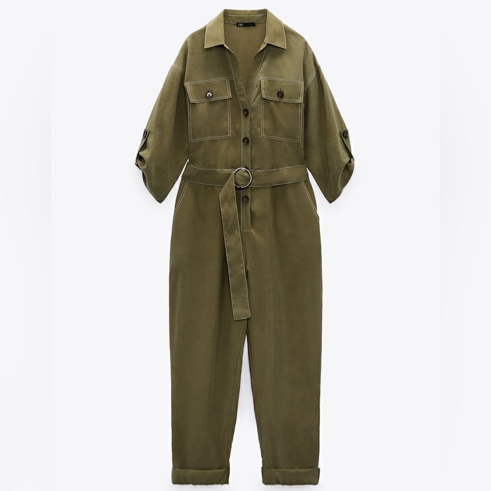Zara Jumpsuit With Stitching New - Picture 4 of 9